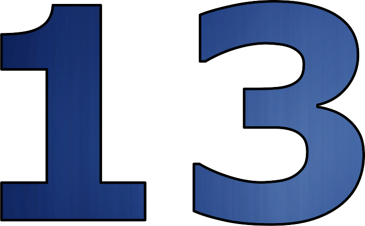 Цифры синие на прозрачном фоне