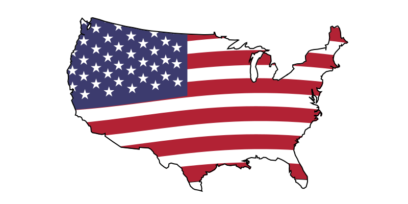 Территория США на белом фоне