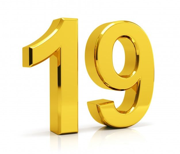 Цифра 18 Золотая