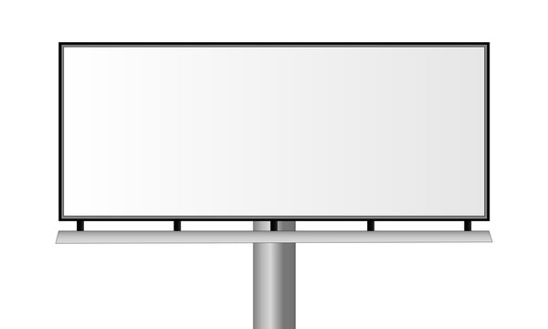 Рекламный щит на белом фоне