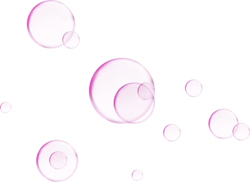 Розовые пузыри на прозрачном фоне