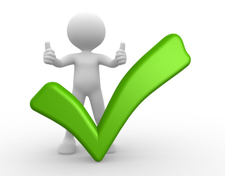 Человечек с зеленой галочкой