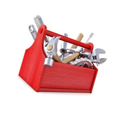 Ящик с инструментами на прозрачном фоне