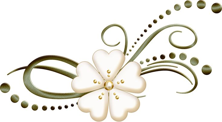 Цветочный орнамент на прозрачном фоне