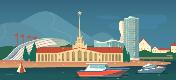 Морской порт Сочи вектор