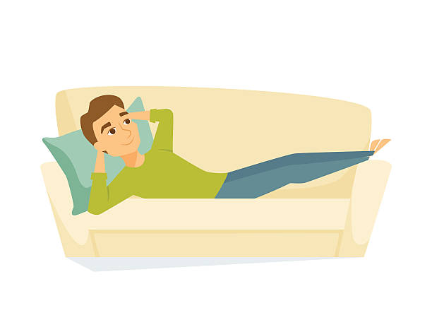 Человек лежит отдыхает