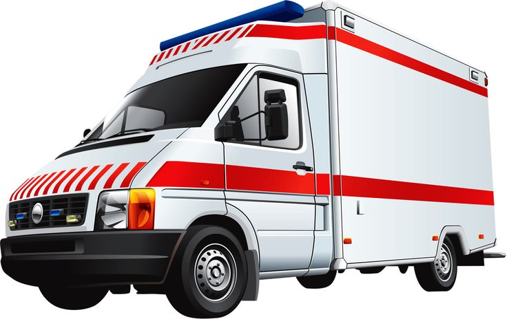Автомобиль скорой помощи на белом фоне