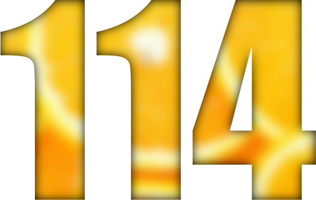 Цифра 14 желтая