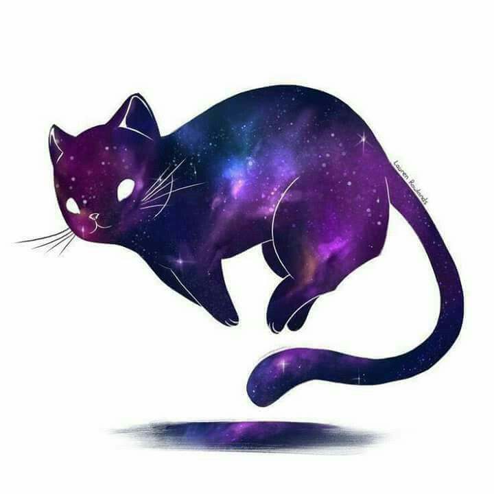 Чёрный кот арт
