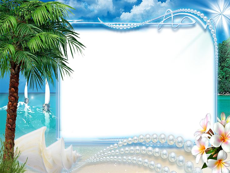 Рамка морская на прозрачном фоне