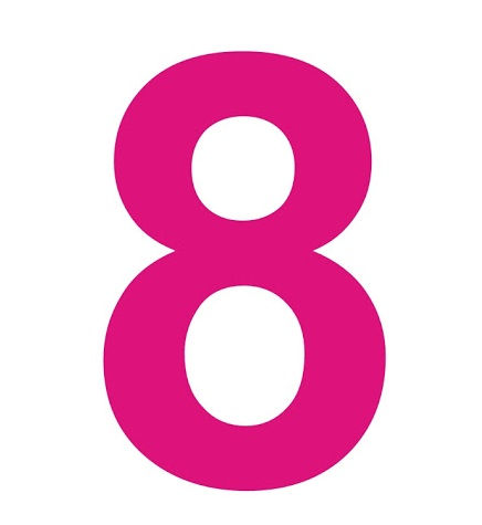 Цифра 8 красного цвета