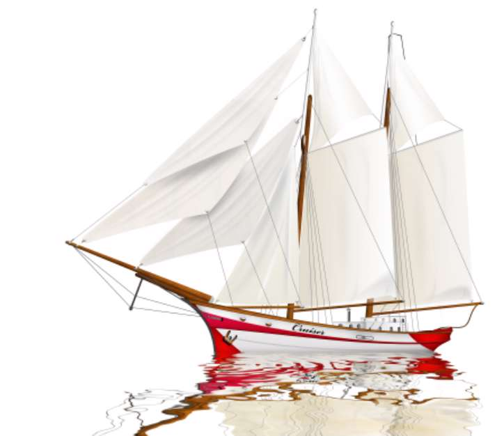 Кораблик с белыми парусами