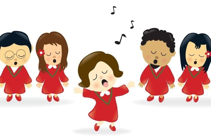 Хор детей на прозрачном фоне