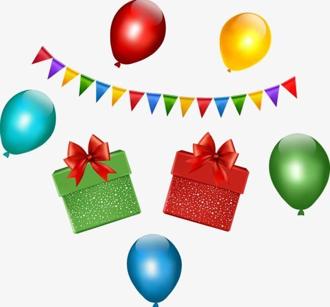 Праздничные украшения на прозрачном фоне