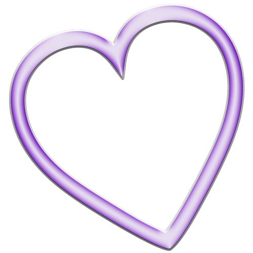 Фиолетовое сердце на прозрачном фоне