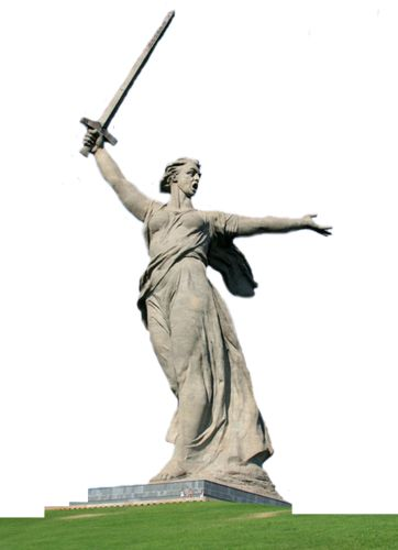 Памятник Родина мать в Волгограде на прозрачном фоне