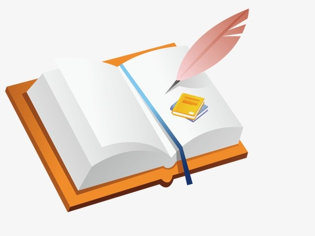 Книга с ручкой на прозрачном фоне