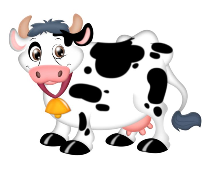 Корова мультяшная на белом фоне