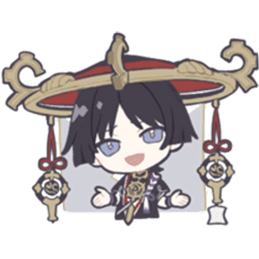 Скарамучча Чиби Стикеры