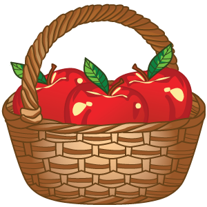 Корзина с яблоками для детей