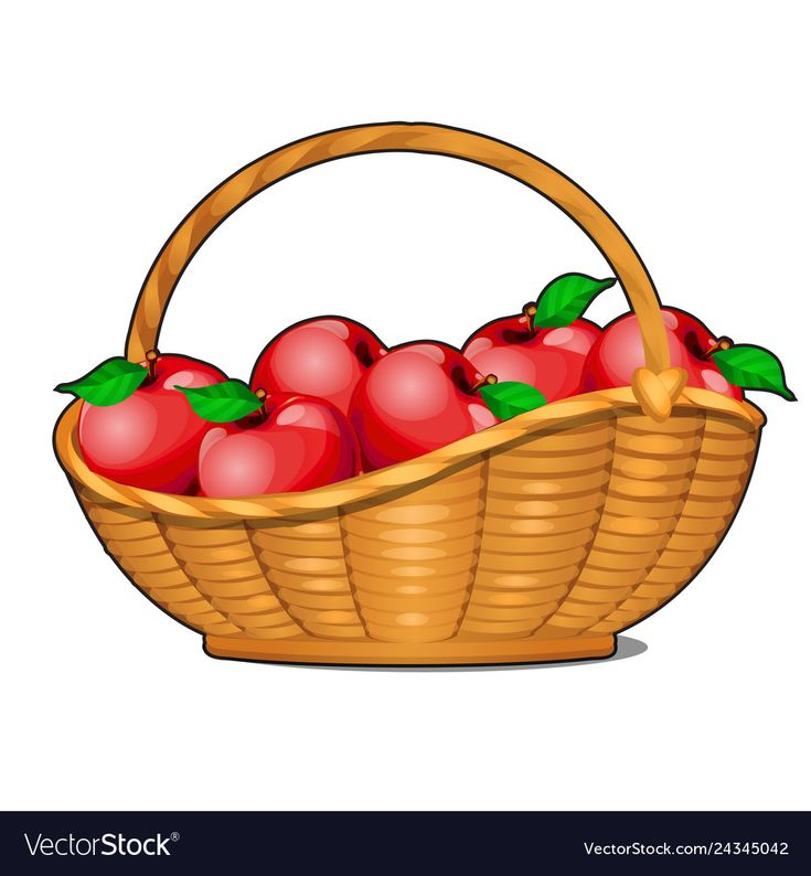 Корзина с яблоками для детей