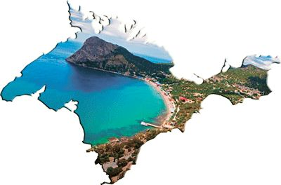 Полуостров Крым на прозрачном фоне