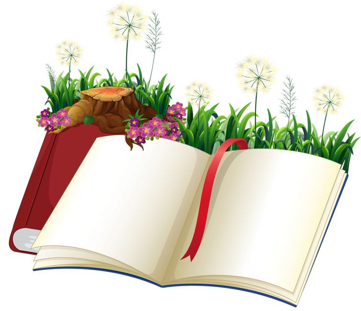 Книга с цветами на прозрачном фоне