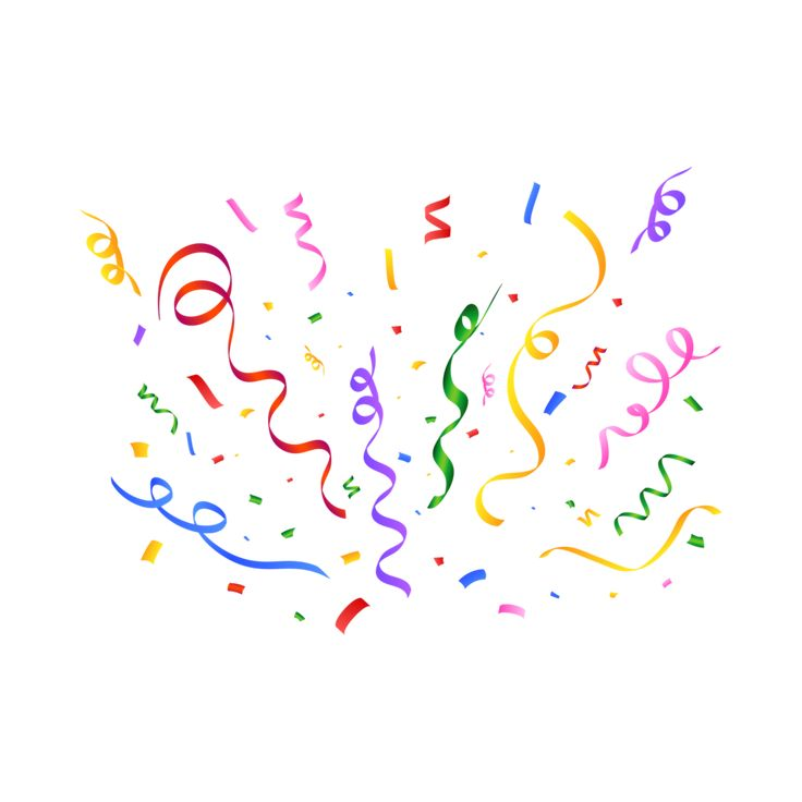 Конфетти на прозрачном фоне