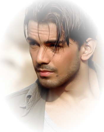 Мужское лицо на прозрачном фоне