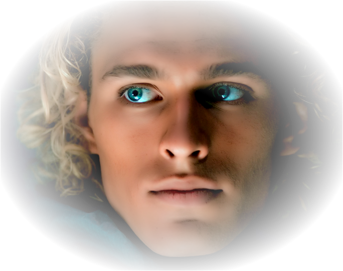 Лицо парня на прозрачном фоне