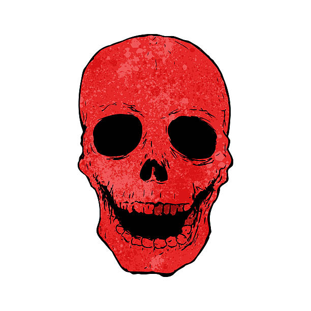 Красный мультяшный череп