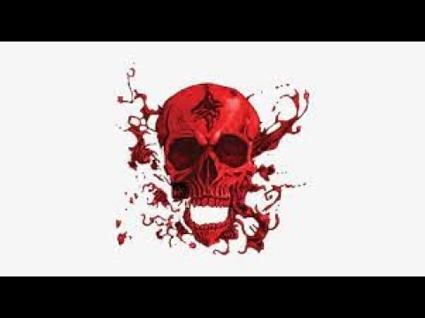 Белый череп на Красном фоне