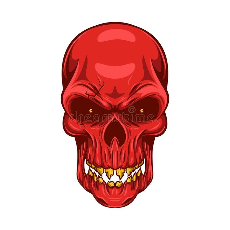 Череп из красного белого