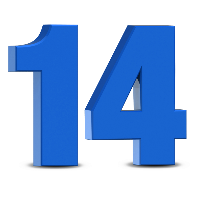 Цифра 14 красивая