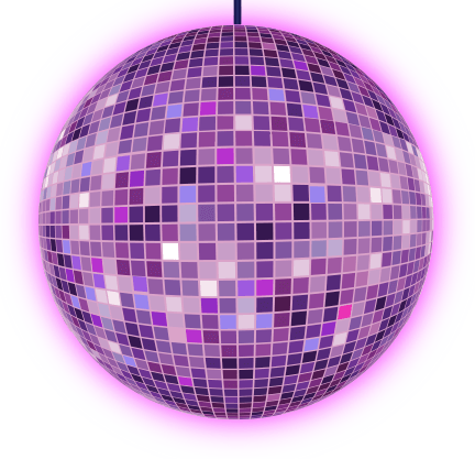 Зеркальный шар на прозрачном фоне