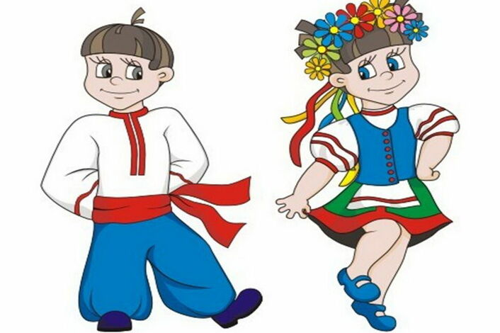 Украинские дети в национальных костюмах