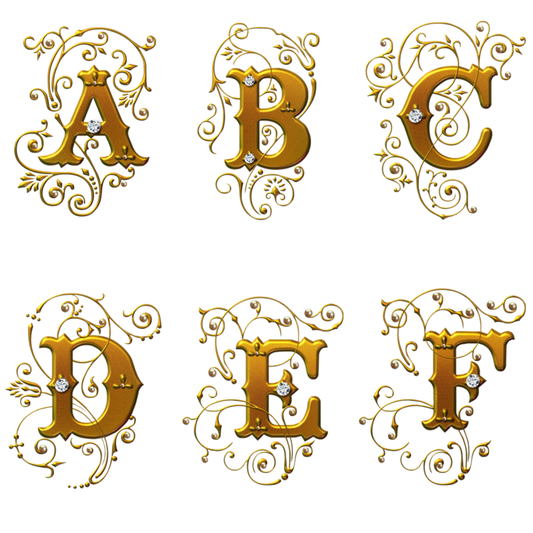 Красивые буквы на прозрачном фоне