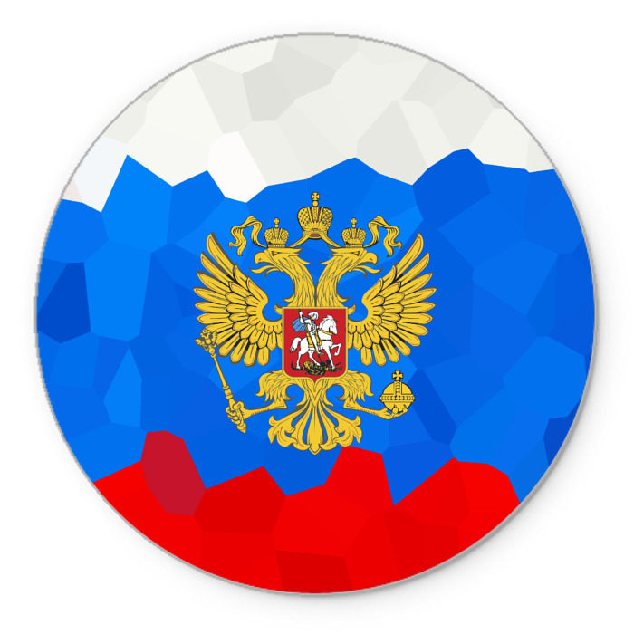 Круглые значки с российским триколором