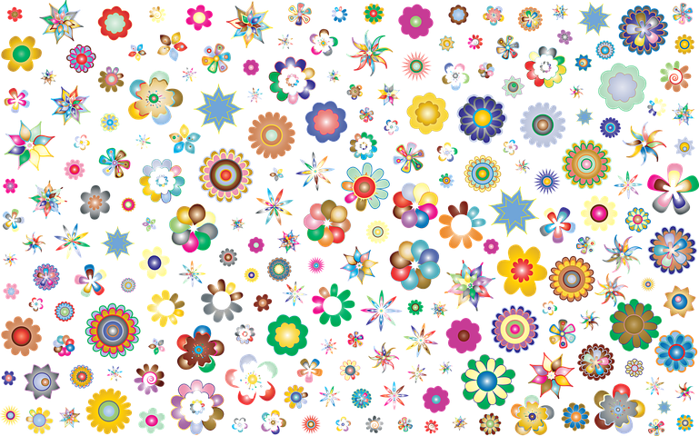 Разноцветные цветочки