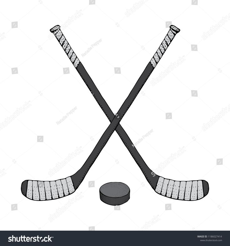 Хоккейная клюшка и шайба