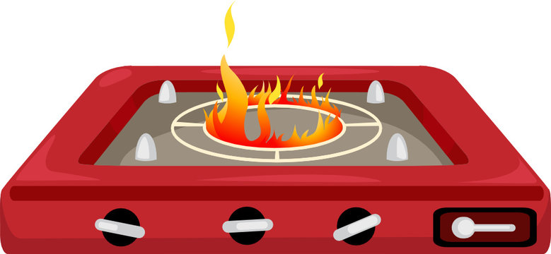 Газовая плита на прозрачном фоне