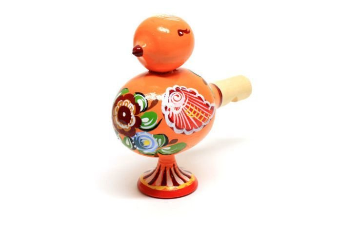 Городецкая роспись свистульки птички