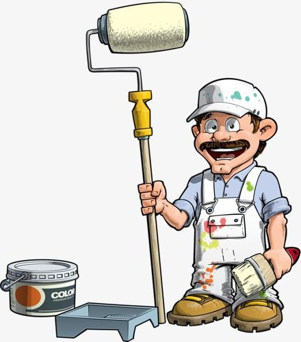 Маляр на прозрачном фоне