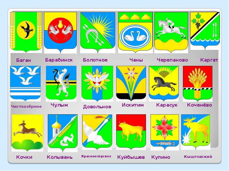 Гербы районов НСО