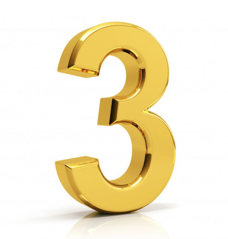 Объемные цифры на прозрачном фоне