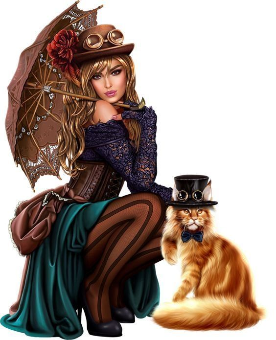 Рисованные девушки стимпанк