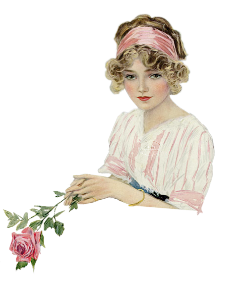 Дамы Винтажные на прозрачном фоне