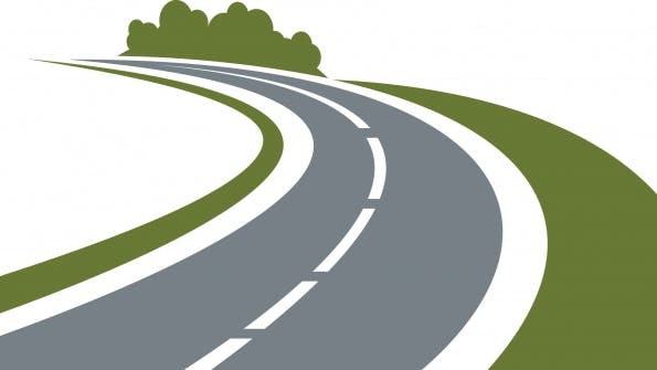 Дорога на белом фоне