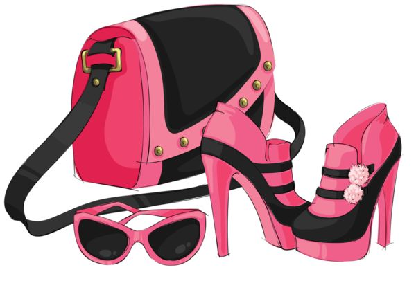 Сумка и туфли на белом фоне
