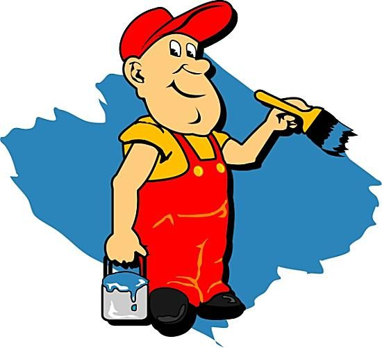 Маляр на прозрачном фоне